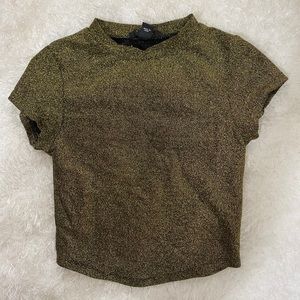 Black with golden crop top